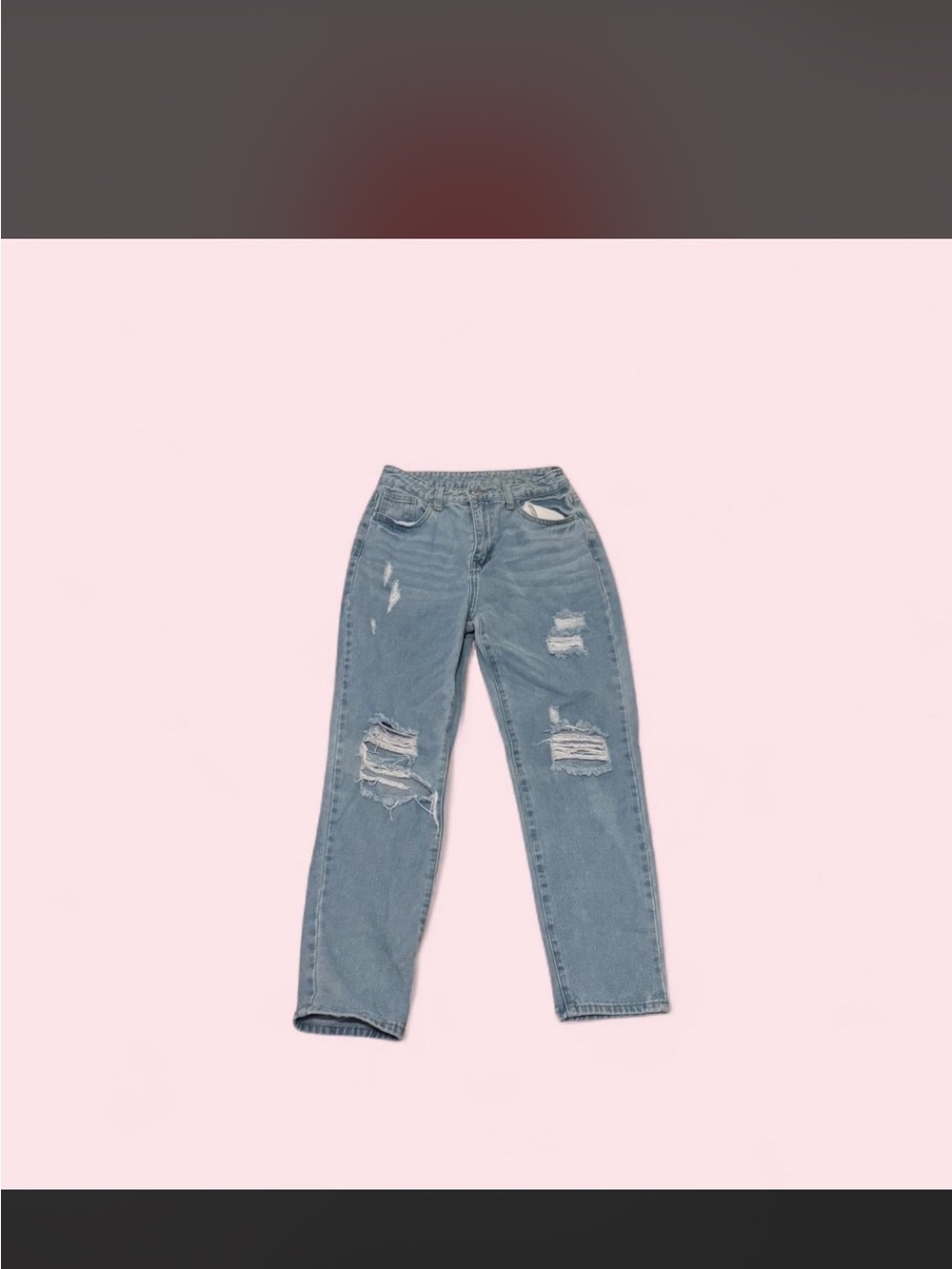 SHEIN Light Blue High Rise Distressed Women’s Jeans